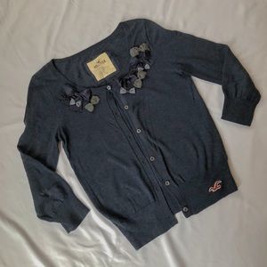 Navy Hollister cropped cardigan